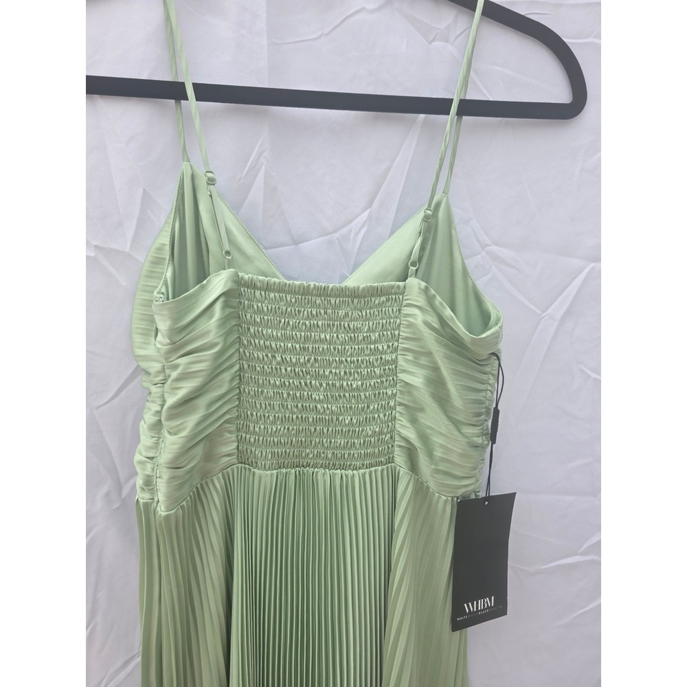 White House Black Market Sage Green Pleated Maxi Dress NWT Size 00 - Picture 4 of 9